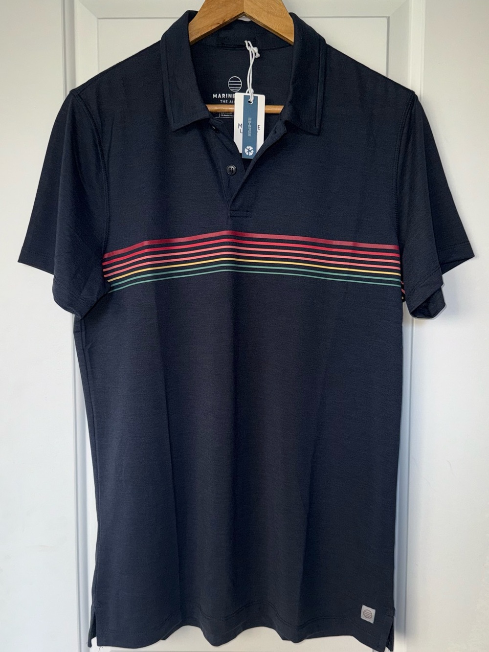 Marine Layer Respun Weekend Sport Air Polo in "Sky Captain" Blue - NWT